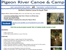 Tablet Screenshot of pigeonrivercanoeandcamp.com